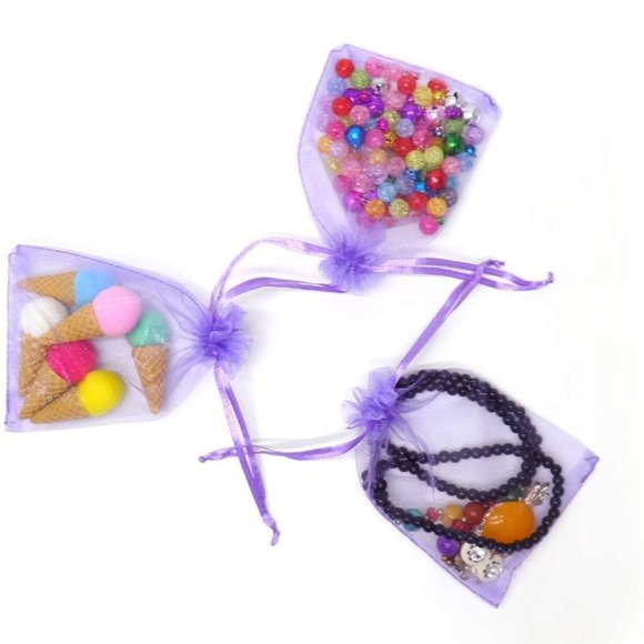 ⭐️5 for 20⭐️ 10 Light Purple Organza Drawstring Bags - Picture 4 of 6